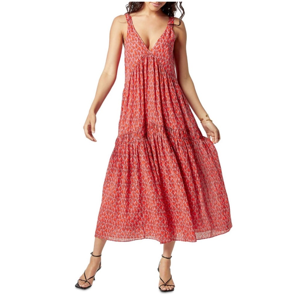 Joie Maxi Tiered Bondi Summer Dress Tee Rose Print